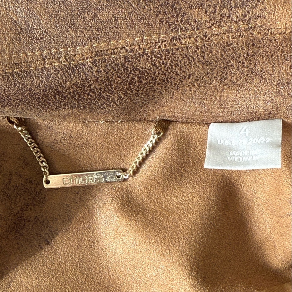 Chico's Brown “Leather” Women's Jacket Size 20 (Chico’s size 4) - Picture 13 of 15